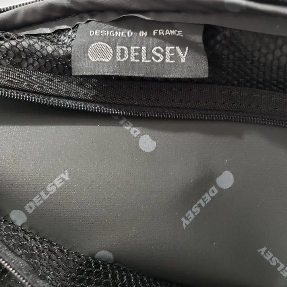 Delsey Black Unisex Laptop Briefcase Carry-On Durable Nylon Bag, Like New